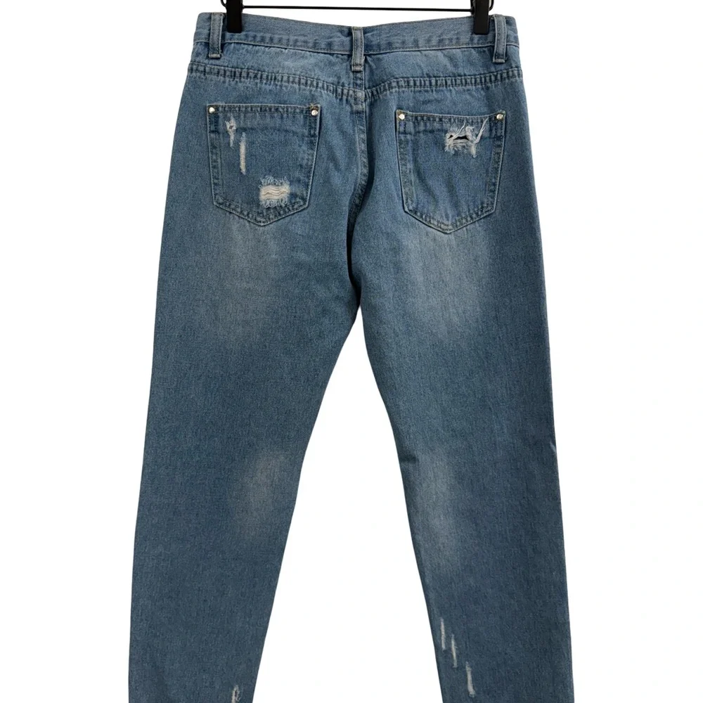 Selvage Denim Custom Patchwork Straight Leg Jeans - Picture 4 of 11